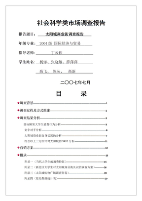 社会科学类市场调查报告