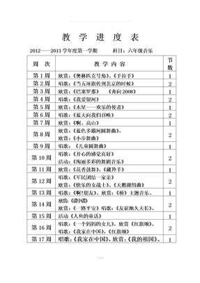 新人教版小学六年级上册音乐教案全册