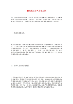 村报账员个人工作总结