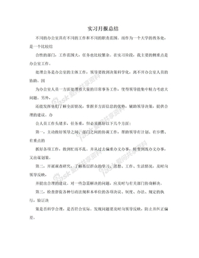 实习月报总结