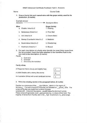 WSET L3模拟试题