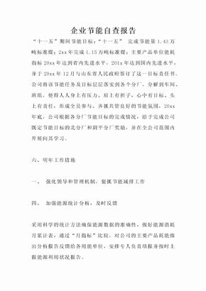 企业节能自查报告