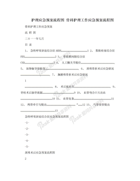 护理应急预案流程图 骨科护理工作应急预案流程图