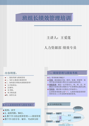 班组长绩效管理培训