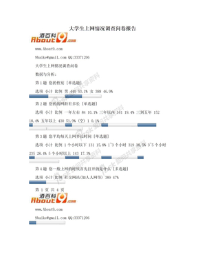 大学生上网情况调查问卷报告