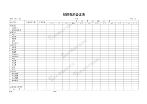 预算表格