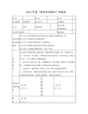 优秀共青团员