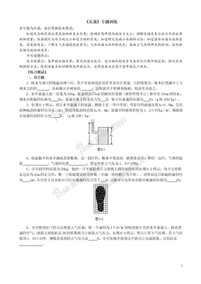 中考物理《压强》专题训练