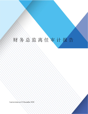 财务总监离任审计报告