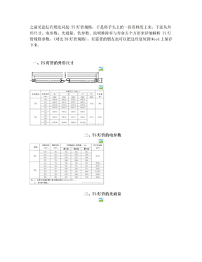 T5&T8灯管规格