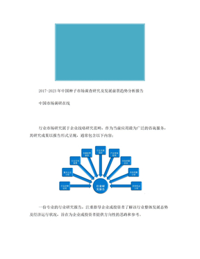 中国种子行业调查及分析报告目录