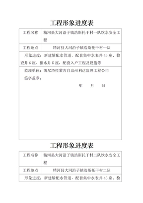 工程形象进度表