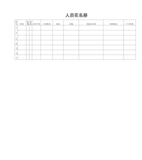 人员花名册表格