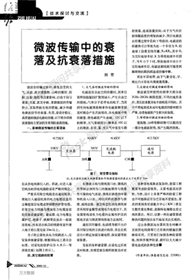 微波传输中的衰落及抗衰落措施