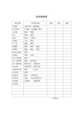 房屋安全检查情况记录表(doc 1页)