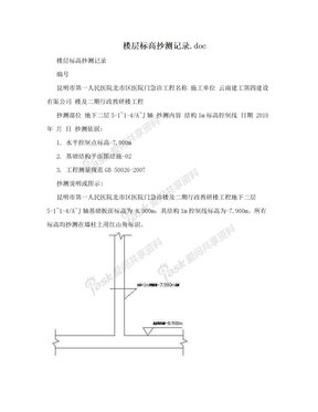 楼层标高抄测记录.doc