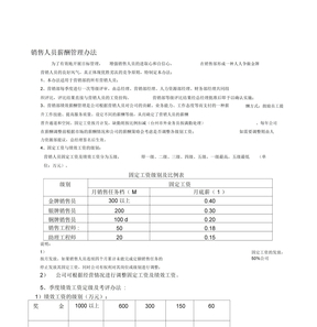 销售人员薪酬管理办法