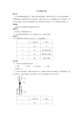 氨气的喷泉实验