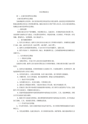 应急预案范文