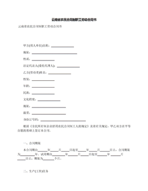 云南省农民合同制职工劳动合同书