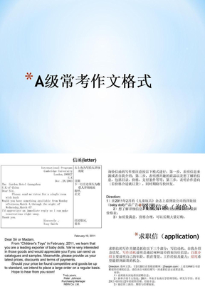 大学英语a级考试作文模版