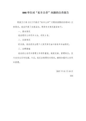 私车公养自查报告