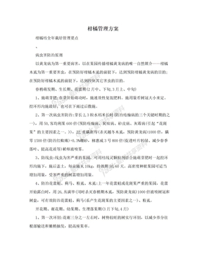 柑橘管理方案