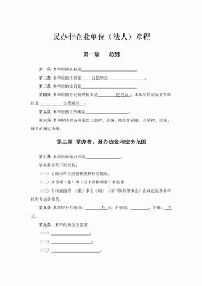 民办非企业章程