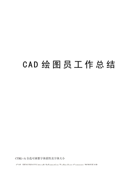 CAD绘图员工作总结
