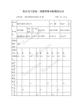 线路绝缘电阻测试