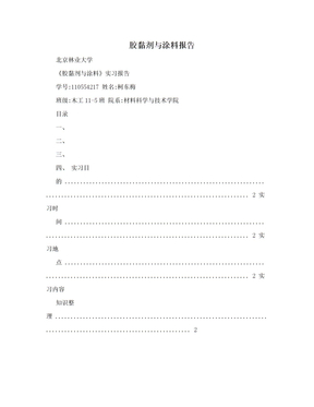 胶黏剂与涂料报告