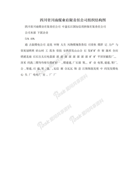 四川省川南煤业有限责任公司组织结构图