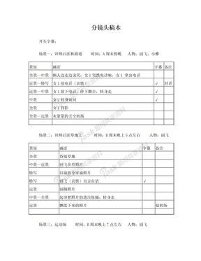 分镜头稿本案例