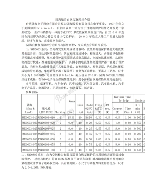 陆海贴片自恢复保险丝介绍