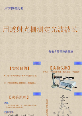 用透射光栅测定光波波长