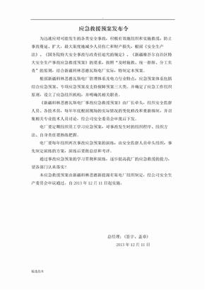 电厂安全生产事故应急预案