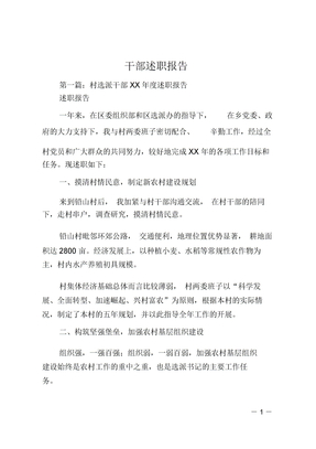 干部述职报告