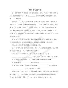 简易方程复习卷