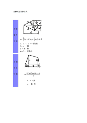 各种图形计算公式