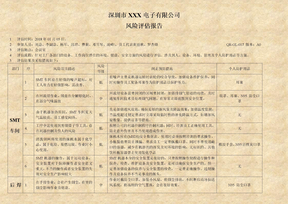 电子厂风险评估报告表1506