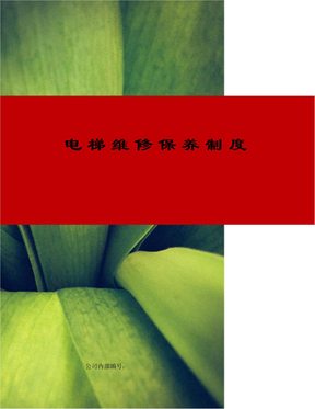 电梯维修保养制度