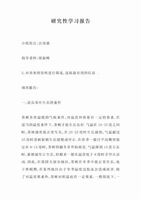 研究性学习报告