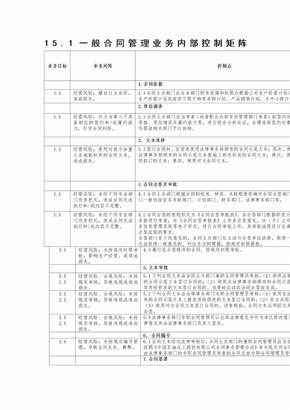 般合同管理业务控制矩阵制度 格式