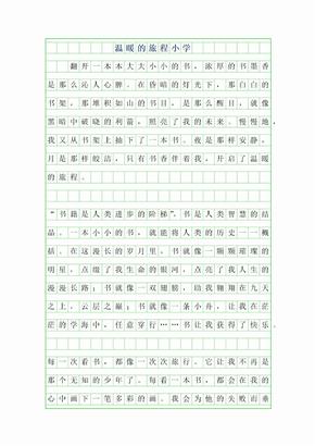 2019年温暖的旅程小学作文600字