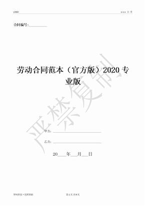 劳动合同范本（官方版）2020专业版-(优质文档)