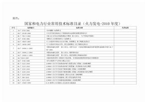 电力行业常用技术规范