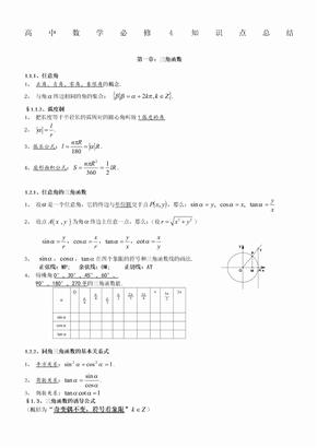 新人教版高中数学必修知识点总结