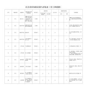 社会责任风险评估表