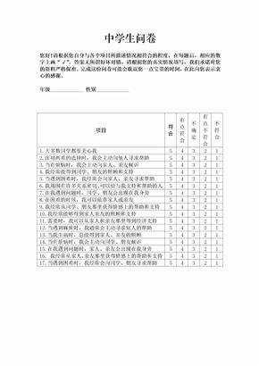 青少年社会支持量表