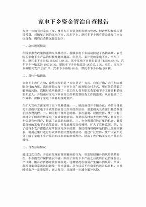 家电下乡资金管治自查报告